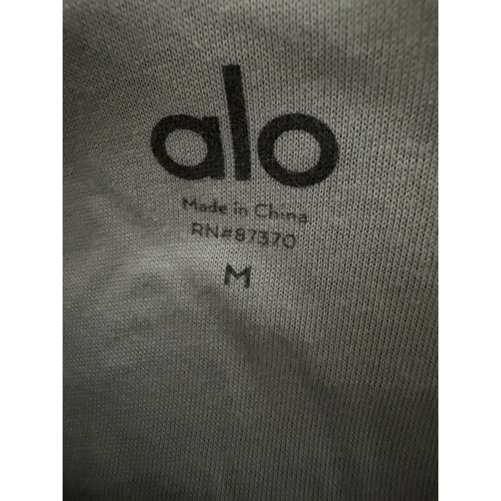 Alo Yoga Streetside Half Zip Sherpa Hoodie Pullover Light Green Women's Medium